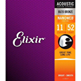 Elixir 11027 Nanoweb 80/20 Bronze Akustik Gitar Teli (11-52)