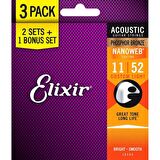 Elixir 16544 Nanoweb Bronze Akustik Gitar Teli (11-52)