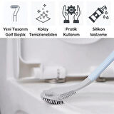 İpek Yıldızı® Golf Tasarımlı Silikon WC Klozet Mutfak Temizlik Fırçası Kanca Hediyeli