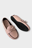 Kadın Fiyonklu Günlük Babet Ayakkabı PUDRA