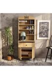 Mezza 5202 SIESTA 69 CM KAHVE KÖŞESİ ÇOK AMAÇLI DOLAP 2 KAPAKLI 1 ÇEKMECELİ KİLER MUTFAK DOLABI SEPET