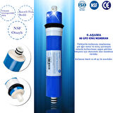 Açık Kasa Su Arıtma Cihazı Filtre Çift Karbonlu Yıllık 80 Gpd King Membranlı Filtre Seti