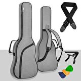 Midex ELC-40PAK Case Elektro Gitar Çantası Gigbag Su Geçirmez Kalın Kılıf (Çanta Askı Capo)