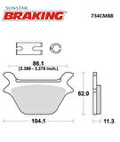 SİNTERLİ ARKA FREN BALATASI / HARLEY D. / XLH 883 SPORTSTER / 883cc / ARKA  / 1990-1991-1992-1993-1994-1995-1996-1997-1998-1999-2000-2001-2002-2003-2004-2005-2006