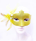 Altın Renk Simli İnci Maskesi