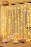 Lw-7 300 Ledli 10 Sarkıt Perde Led Işık, 8 Modlu Uzaktan Kumandalı, 3x3 Metre Peri Telli Led