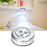 Kablosuz Spot Pilli Dokunmatik Led Lamba 3 Ledli Dolap Lambası