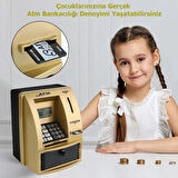 TechTic LCD Ekran ATM Şifreli Kumbara Kağıt Demir Para Girişli Kartlı Sesli Yönlendirme Takvim Saat