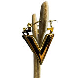 Uretti - İREM 3914 5710 V Detay Gold Çelik Küpe