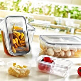 İpek Yıldızı® 4lü İç İçe Sızdırmaz Contalı Kilitli Kapaklı Plastik Erzak Saklama Kapları LC315