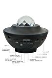 Zenon Starry Projektör Bluetooth+USB Hoparlör Lazer Işıklı Sese Duyarlı Renkli Disko Parti Lambası