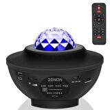 Zenon Starry Projektör Bluetooth+USB Hoparlör Lazer Işıklı Sese Duyarlı Renkli Disko Parti Lambası