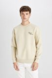 DeFacto Boxy Fit Bisiklet Yaka Sırt Baskılı Sweatshirt C7051AX24AUBG796