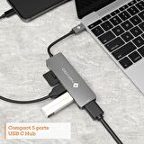 Novoo Type-C to 2*USB-A 3.0 4K HDMI TF SD Kart Okuyucu Dönüştürücü HUB