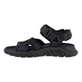 Ecco Nubuk Siyah Erkek Sandalet EXOWRAP M BlackBlack Oil N. Sandal