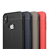 Gpack Apple iPhone Xs Max Kılıf Niss Silikon Deri GörünümlüNano Glass