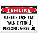 Uyarı Levhası Elektik Teçhizatı Yalnız Yetkili Personel