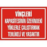 Uyarı Levhası Vinçleri Kapesitesinin Üzerindeki Yüklerle