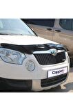 Skoda Yeti Ön Kaput Koruyucu Rüzgarlık 4mm Akrilik (abs) Piano Black 2009-2013