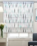 Mavi Siyah Çizgi Baskılı Zebra Perde - Wave Lines - Dijital Baskılı Zebra Stor Perde