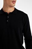 DeFacto Standart Fit Normal Kesim Polo Yaka Yumuşak Dokulu Premium Triko Kazak D0454AX24AUBK27