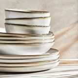16 Parça GLADELİG Yemek Takımı MeridyenDukkan Gri Renk Modern Set Stoneware