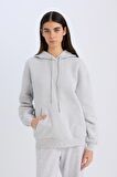 DeFacto Relax Fit Kapüşonlu Kanguru Cepli Kalın Basic Düz Sweatshirt W8071AZ24WNGR210