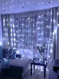 Brokoli Home 8 Fonksiyonlu 16 Saçaklı Animasyonlu Perde LED Işık Kalın Telli Saçak LED Işık 3 x 3 Metre Perde Led Aydınlatma Süsleme Fişli Model 