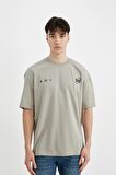DeFacto Oversize Fit Bisiklet Yaka Baskılı Kısa Kollu Tişört C7163AX24SMGR321