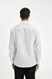 DeFacto Modern Fit Modern Kesim Poplin Desenli Pamuk Karışımlı Uzun Kollu Gömlek D3456AX24AUWT34