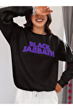 Black Sabbath Müzik Grubu Baskılı Unisex Oversize Sweatshirt