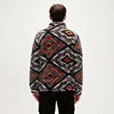 Afro Plush Full-Zip Siyah Erkek Peluş Sweatshirt