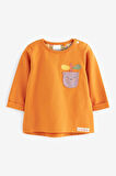 Next Baby % 100 Pamuklu Yeşil Turuncu Uzun Kollu 4’lü Tshirt Set
