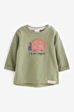 Next Baby % 100 Pamuklu Yeşil Turuncu Uzun Kollu 4’lü Tshirt Set
