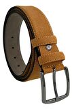 Taba Süet Suni Deri Dikişli 4 cm.lik Klasik Kemer - 7400-811