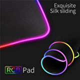 Unico Rgb Led Işıklı Baskısız Düz Siyah Renk Gaming Mouse Pad 35 X 30cm Mp-0735