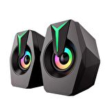 Unico K8 Rgb Ledli USB Girişli 1+1 Kablolu Oyuncu Pc Laptop Bilgisayar Hoparlörü Ses Sistemi Speaker
