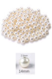 500 gram 14mm Krem Renk Plastik İnci Boncuk Çanta ve Takı Yapım Boncuğu (~270 adet)