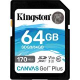 Kingston Canvas Go Plus 64 Gb SDXC Hafıza Kartı
