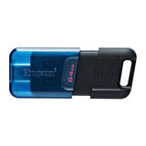 Kingston DT80M-64GB 64GB DataTraveler 80 M 200MB-s USB-C 3.2 Gen 1 Type-C Flash Bellek
