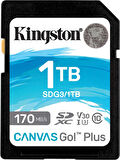Kingston Canvas Go! Plus 1tb Sd Class 10 Uhs-I U3 V30 Hafıza Kartı 170MB/S’YE Varan Okuma, 90MB/S’YE Varan Yazma Sdg3/1tb