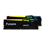 Kingston Beast KF560C30BBEAK2-32TR RGB 32GB (2x16) DDR5 6000Mhz CL30 Siyah Gaming RAM (Bellek)