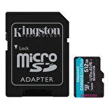 Kingston SDCG4-512GB 512GB microSDXC Canvas Go Plus Gen4 200MB-s A2 U3 V30 Card + ADP Hafıza Kartı