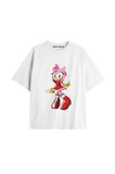 UNİSEX Bay Sonic Desenli Beyaz Yazlık T-shirt