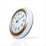 Büyük 35 cm Fosforlu Çatlatma Beyaz Çerçeve Sessiz Mineral Kırılmaz Akrilik Ön Camlı Duvar Saati