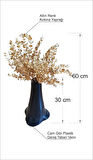 Ev Ofis Hediyesi Masa Sehpa Süsü Uzun 60 cm Altın Renk Kokina Yaprakları Yapay Bitki Vazolu Çiçek