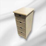 Ahşap Boyanabilir 4 Çekmeceli Takı-makyaj-aksesuar Dekoratif Organizer Kutu