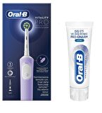 Oral-B Şarjlı Elektrikli Diş Fırçası Vitality Pro Lila +Oral-B Pro Onarım 50ML Diş Macunu