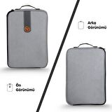 NPO AcePlus 15,6" Macbook,Apple Ipad Uyumlu,Ultra Korumalı Notebook & Tablet Kılıfı/Çantası-Açık Gri