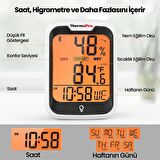 ThermoPro TP358 Telefon Kontrollü, Saatli, Takvimli, İç Mekan Sıcaklık ve Nem Ölçer Termometre